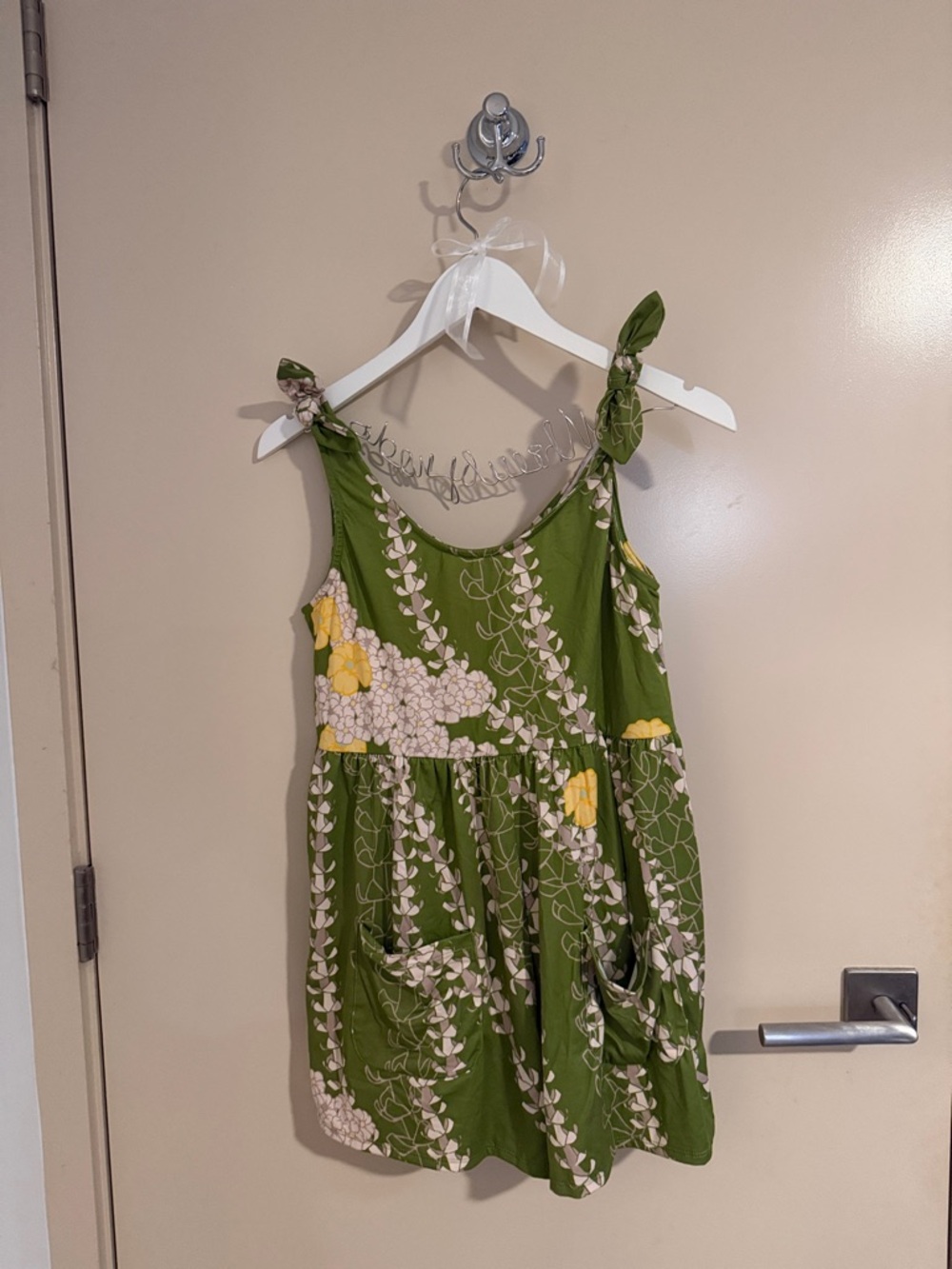 Homegrown Hawaii Green and White Floral romper